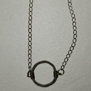 Vintage Recycled Guitar String Circle Silver toned Bracelet